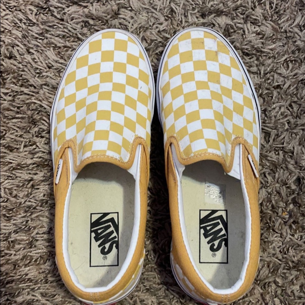 Yellow checked Vans